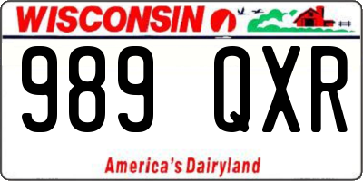 WI license plate 989QXR