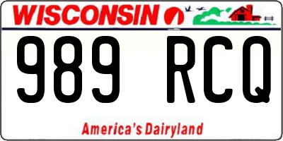WI license plate 989RCQ