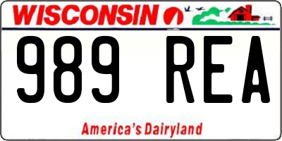 WI license plate 989REA
