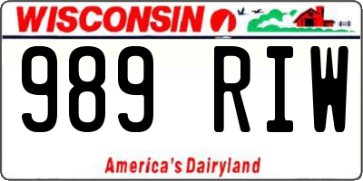 WI license plate 989RIW