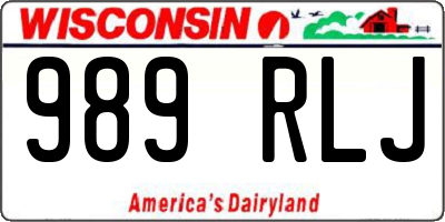 WI license plate 989RLJ