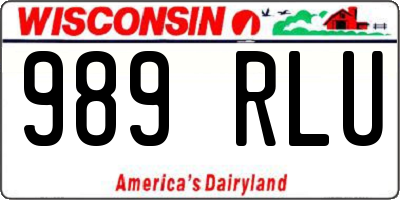 WI license plate 989RLU