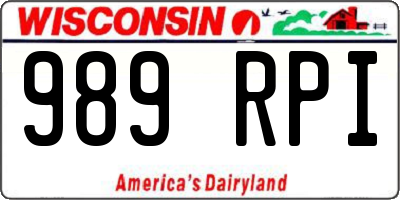 WI license plate 989RPI