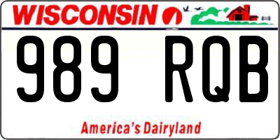 WI license plate 989RQB