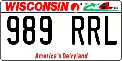WI license plate 989RRL