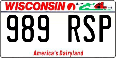 WI license plate 989RSP