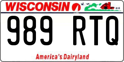 WI license plate 989RTQ