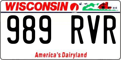 WI license plate 989RVR