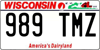 WI license plate 989TMZ