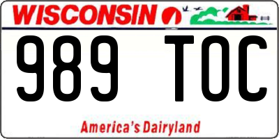 WI license plate 989TOC