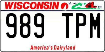 WI license plate 989TPM