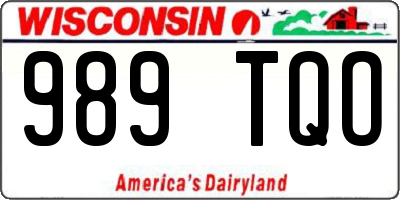 WI license plate 989TQO