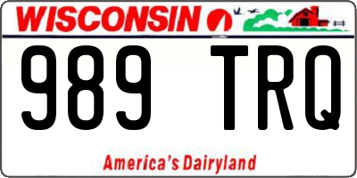 WI license plate 989TRQ