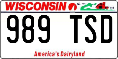WI license plate 989TSD
