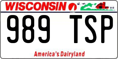 WI license plate 989TSP