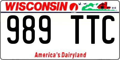 WI license plate 989TTC