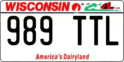 WI license plate 989TTL