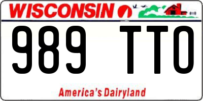 WI license plate 989TTO