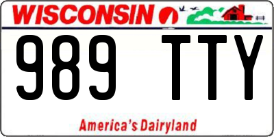 WI license plate 989TTY