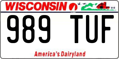 WI license plate 989TUF