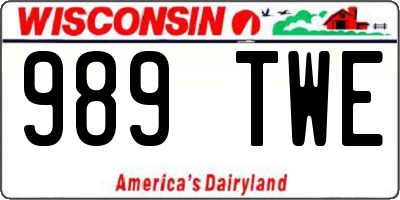 WI license plate 989TWE
