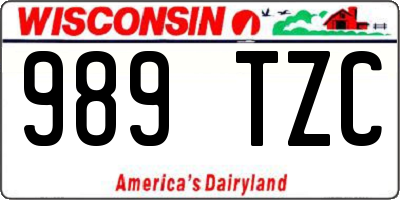 WI license plate 989TZC