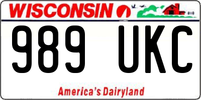 WI license plate 989UKC