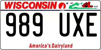 WI license plate 989UXE