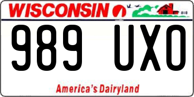 WI license plate 989UXO