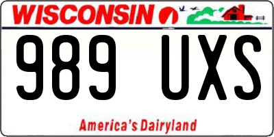 WI license plate 989UXS