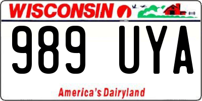 WI license plate 989UYA