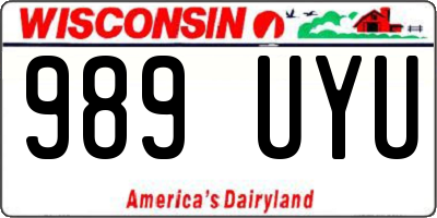 WI license plate 989UYU