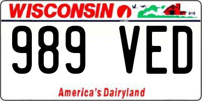 WI license plate 989VED
