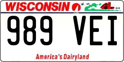 WI license plate 989VEI