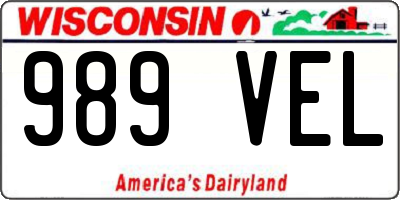 WI license plate 989VEL