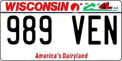 WI license plate 989VEN