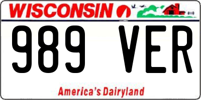 WI license plate 989VER