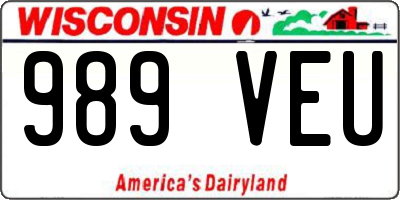 WI license plate 989VEU
