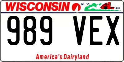 WI license plate 989VEX
