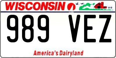 WI license plate 989VEZ