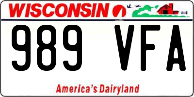 WI license plate 989VFA