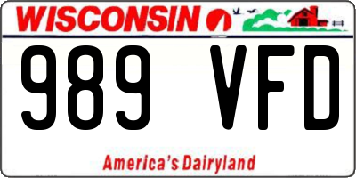 WI license plate 989VFD