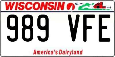 WI license plate 989VFE