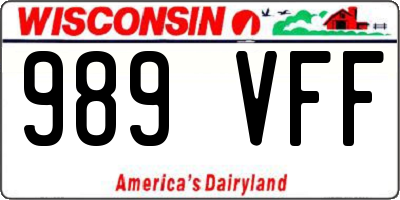 WI license plate 989VFF