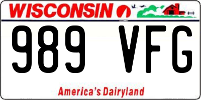 WI license plate 989VFG