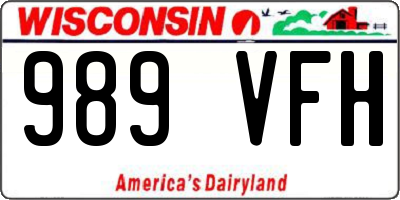 WI license plate 989VFH