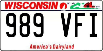 WI license plate 989VFI
