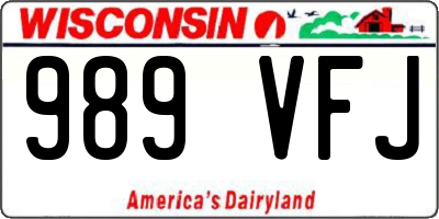 WI license plate 989VFJ