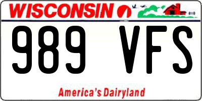 WI license plate 989VFS
