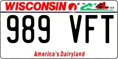 WI license plate 989VFT